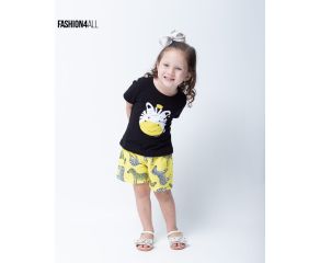 CONJUNTO FEMININO. ZEBRA SHORT REF 924 - TANTINHO KIDS 