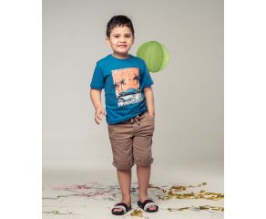 GOLA CARECA INFANTIL DINO GREEN ESTAMPA PRAIA