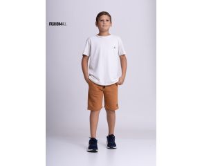 BERMUDA MOLETOM FLANELADA - MIMANDO KIDS MARROM