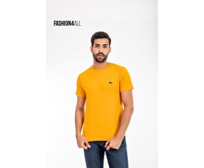 CAMISA GOLA CARECA MASCULINA TIGRE MALHADO AMARELO