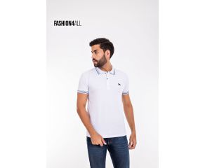 CAMISA GOLA POLO MASCULINA TIGRE MALHADO BRANCO