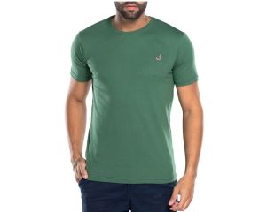 CAMISETA VERDE ESCURO MASCULINA BÁSICA ALGODÃO BAMBORRA