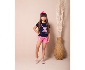 CONJUNTO.FEMININO CORUJA SHORT REF 931 - TANTINHO KIDS 