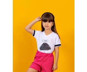 T-SHIRT INFANTIL ESTAMPA CHIC SEMPRE LINDA 