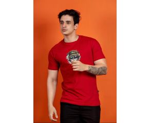 CAMISA MASCULINA VERMELHA GATO