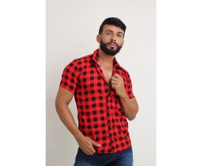 CAMISA MASCULINA XADREZ VISCOSE NAUTICAL