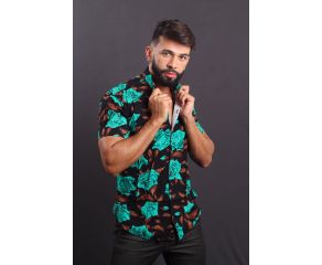 CAMISA MASCULINA ESTAMPA FLORAL NAUTICAL 