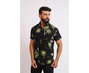 CAMISA MASCULINA ESTAMPA TROPICAL NAUTICAL 