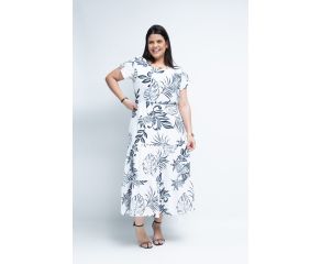 VESTIDO PLUS SIZE ESTAMPADO - J.E MODA