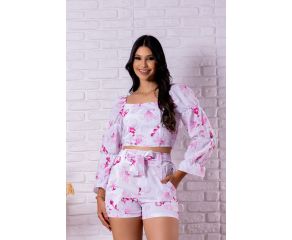 CONJUNTO DE SHORT COM MANGA LONGA - SENHORITA CAVANOR