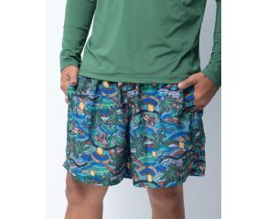 SHORT TACTEL ESTAMPADO PEIXOTE ADULTO